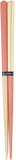 A set of Style of pink and wood Japan bi-colour Oedo hashi chopsticks, with a small black label wrapped around the centre with "Style of Japan" printed in white.
