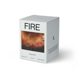 Box labeled 'FIRE' with a fiery design on a white background