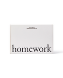 White box labeled 'homework' with text on a white background