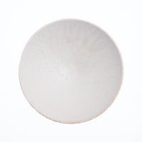 Top view of a white Kihon no Utsuwa porcelain bowl , made in Japan and available at NiMi Projects UK.