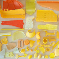 Yellow plastic ocean waste, collected by Buoy from shores in Japan to be recycled into homeware goods.