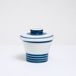 BLUE STRIPED WORKMAN LIDDED POT (SHOWA)