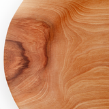 Detail showing the wood grain pattern of the edge of a Solmu Puut himeshara (stewartia) wooden plate, hand turned in Japan from thinned wood collected from Yakushima. On show at NiMi Projects Uk.
