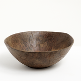 A large lightweight wild cherry wood bowl, hand turned and shaped by Japanese craftsperson Solmu Puut. The wood is sourced from Yakushima thinning projects in Japan and finished with layers of Japanese washi paper and urushi lacquer. On show at NiMi Projects UK.