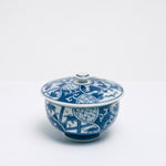 PEACH AND BIRD BLUE LIDDED CUP (SHOWA)