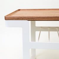 Detail of wooden removable top of the Tray Table by Atelier Yocto, made in Japan and available at NiMi Projects, UK.