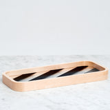 WOODEN MOHEIM PEN TRAY, STRIPED, JAPANESE MINIMALIST DESIGN, MADE IN JAPAN