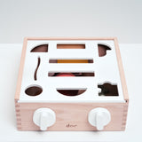 Dou? Little Chef wooden toy cooker plus ingredients. Designed in Japan