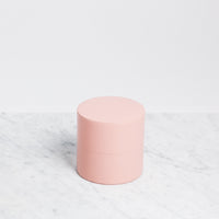 Pink Moheim tin canister tea caddy, Japanese minimalist design, made in Japan