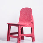 Red Feelt children's chair, Japanese design, made in Japan with recycled materials