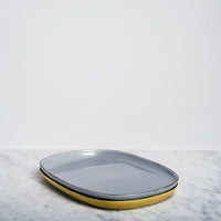 NASHIJI MORNING PLATE, WITH A DIPPED SIDE FOR SAUCE, PORCELAIN CERAMIC, JAPANESE DESIGN, MADE IN JAPAN