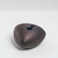 BRONZE PORCELAIN OKADA TRIANGLE BUD VASE, HANDMADE IN JAPAN, JAPANESE DESIGN