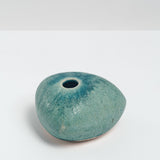 TURQUOISE PORCELAIN OKADA TRIANGLE BUD VASE, HANDMADE IN JAPAN, JAPANESE DESIGN