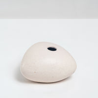WHITE PORCELAIN OKADA TRIANGLE BUD VASE, HANDMADE IN JAPAN, JAPANESE MINIMALIST DESIGN
