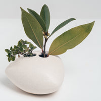 WHITE PORCELAIN OKADA TRIANGLE BUD VASE, HANDMADE IN JAPAN, MINIMALIST JAPANESE DESIGN