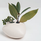WHITE PORCELAIN OKADA TRIANGLE BUD VASE, HANDMADE IN JAPAN, MINIMALIST JAPANESE DESIGN