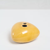 YELLOW PORCELAIN OKADA TRIANGLE BUD VASE, HAND CRAFTED IN JAPAN, JAPANESE DESIGN