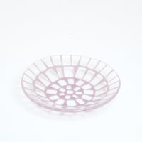 Glass artisan Saburo's small clear and pink Afumi dish, handmade in Japan and sold at NiMi Projects.
