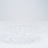 Side view of a conical transparent Afumi glass bowl, handcrafted by Saburo in Japan and available at NiMi Projects UK.