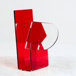 RED SEKISAKA WARE TRANSPARENT MIRROR DESIGNED BY TRADITIONAL LACQUERWARE COMPANY, JAPANESE DESIGN, MADE IN JAPAN