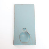 Watanabe Thoki ceramic stoneware Kakyu flat vase, Japanese minimalist design, made in Japan