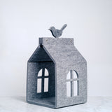 Feelt grey At Home Bird Shelf, made with recycled textiles. Japanese Design, made in Japan