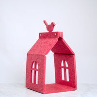 Feelt red At Home Bird Shelf, made with recycled textiles. Japanese Design, made in Japan