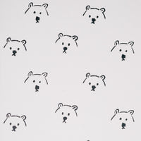 A closeup of polar bear head illustrations on a white Japanese notebook available at NiMi Projects UK.