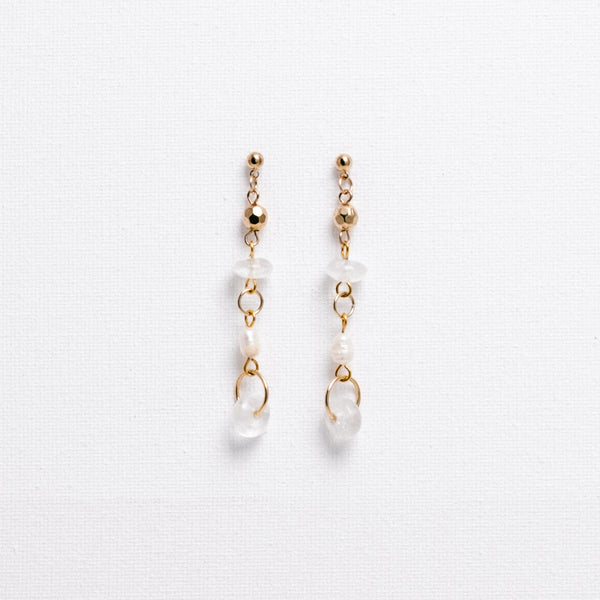 OMI EARRINGS - PEARL & GLASS