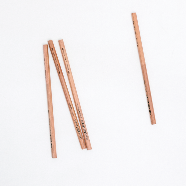 Four Tombow Japanese wooden pencils made from wood thinned in Japan and recycled graphite lead, available at NiMi Projects UK