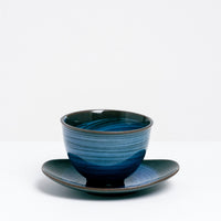INDIGO SWIRL CUP AND SWEET DISH