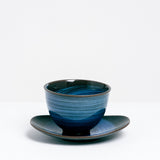 INDIGO SWIRL CUP AND SWEET DISH